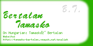 bertalan tamasko business card